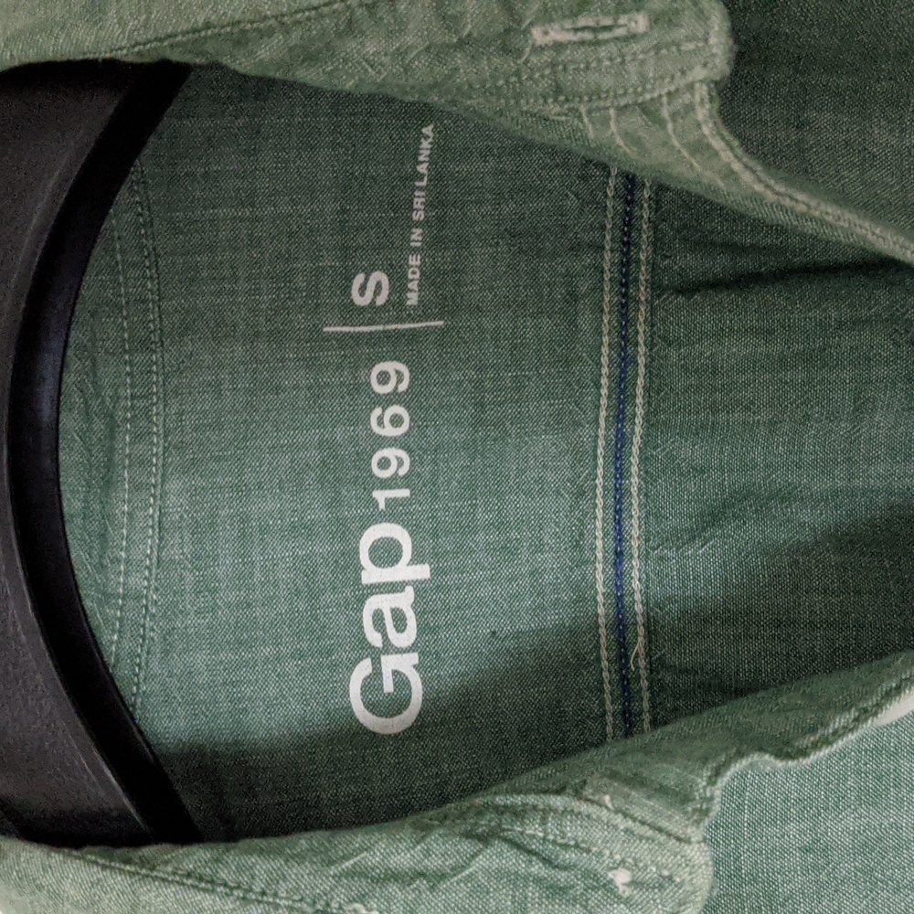 GAP 1969 Green Chambray Worshirt - Picture 2 of 3